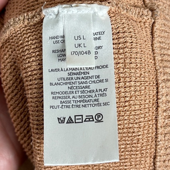 Free People Taupe Ottoman Slouchy Tunic‎ Sweater Dress Size Large Knit Bohemian - Picture 6 of 13